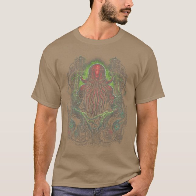Cthulhu Lovecraft Horror Monster Fantasy retro gif T-Shirt (Front)