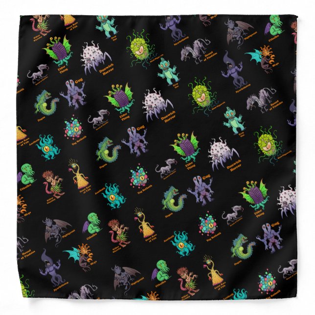 Cthulhu Lovecraft Mythos Chibi Bestiary Bandana (Front)