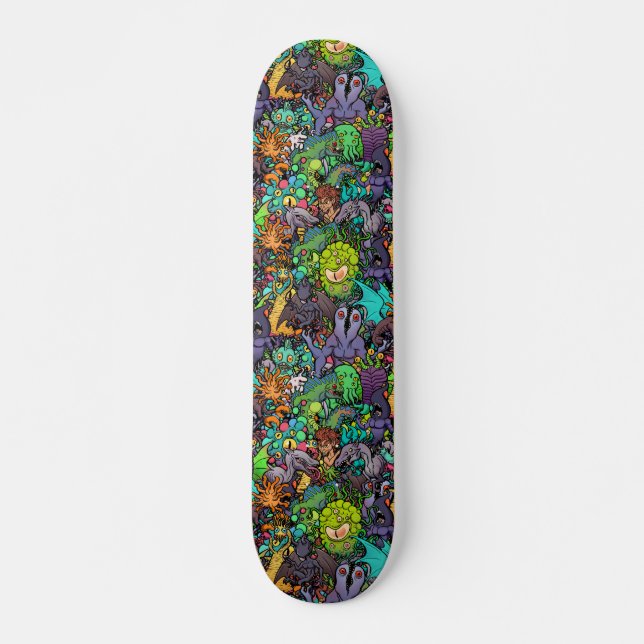 Cthulhu Lovecraft Mythos Chibi Bestiary Skateboard (Front)