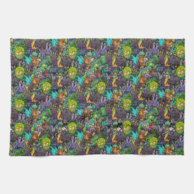 Cthulhu Lovecraft Mythos Chibi Bestiary Towel (Horizontal)