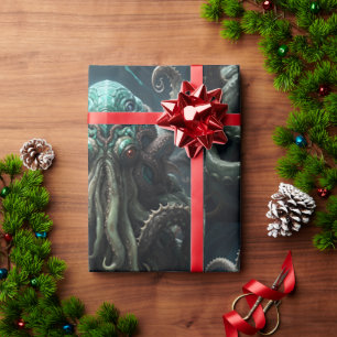 Cthulhu Lovecraft Octopus Scary Horror Wrapping Paper