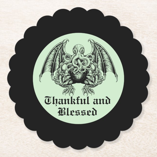Cthulhu Lovecraft Paper Coaster (Front)