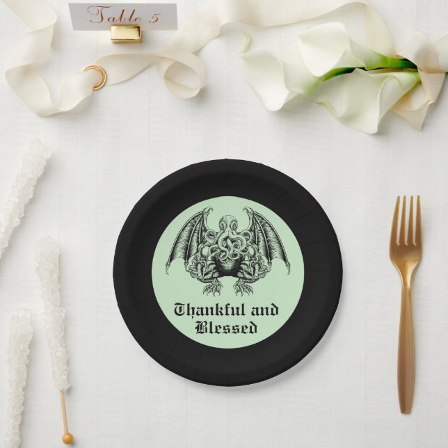 Cthulhu Lovecraft Paper Plates (Wedding)