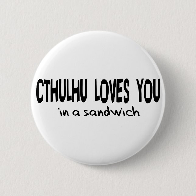 Cthulhu Loves You Pinback Button (Front)