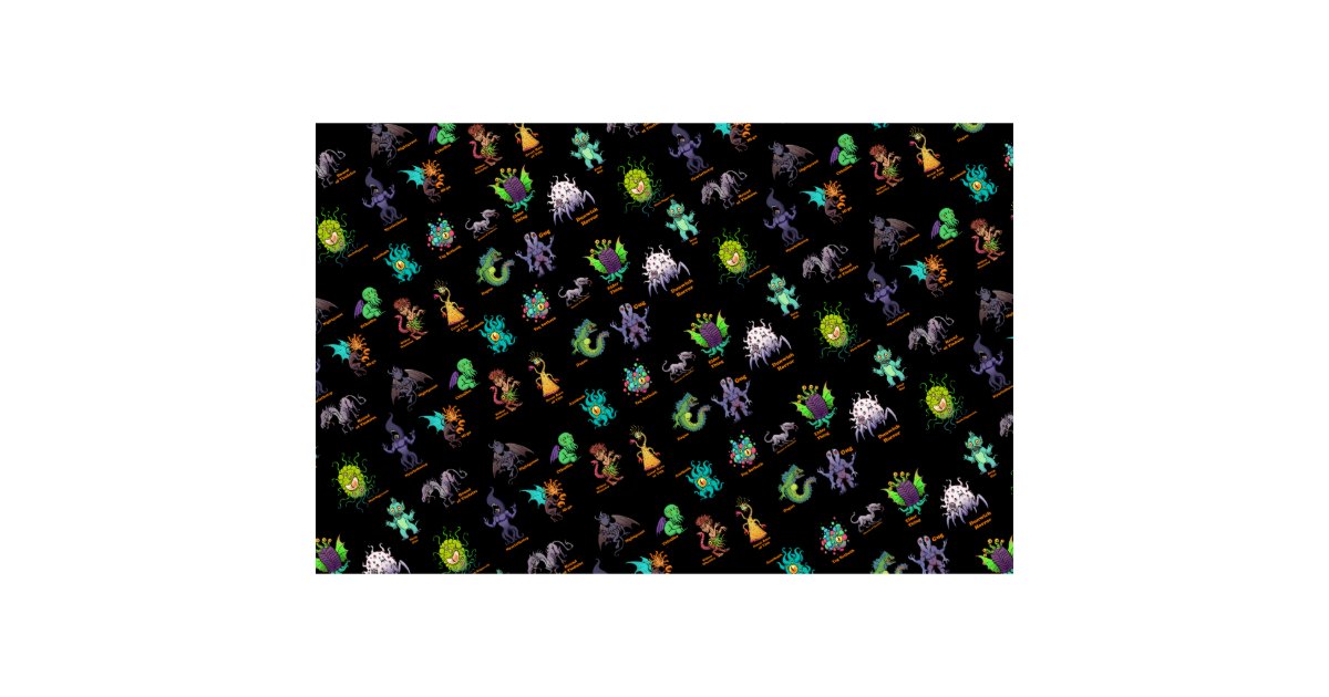 Cthulhu Mythos Chibi Bestiary Fabric | Zazzle