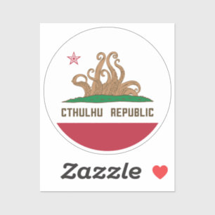 Cthulhu Republic California Flag Lovecraft Sticker