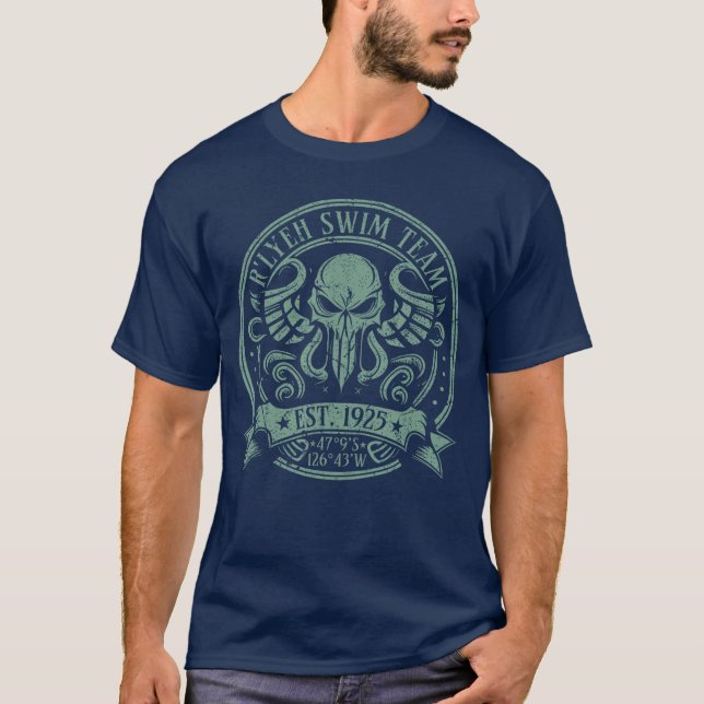 Cthulhu Rlyeh Swimeam Cosmic Horror Cthulhu family T-Shirt (Front)