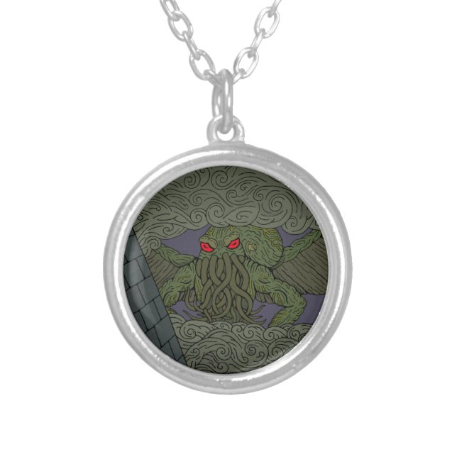 Cthulhu Silver Plated Necklace (Front)