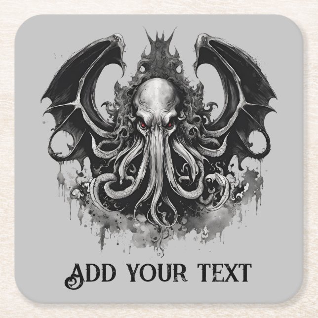 Cthulhu Square Paper Coaster (Front)