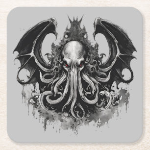Cthulhu Square Paper Coaster