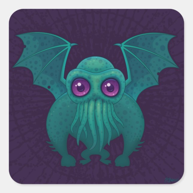 Cthulhu Square Sticker (Front)