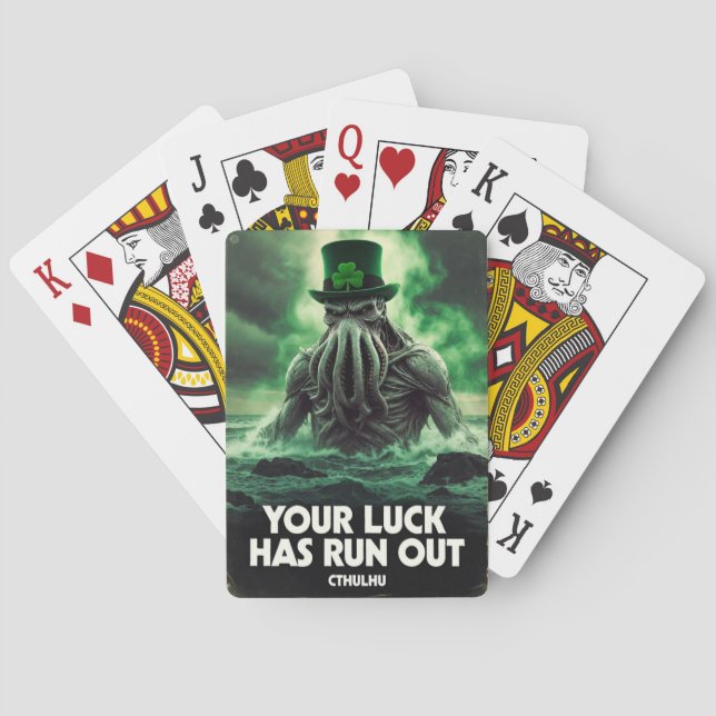 Cthulhu St Patricks Day Luck Run Out  Poker Cards (Back)