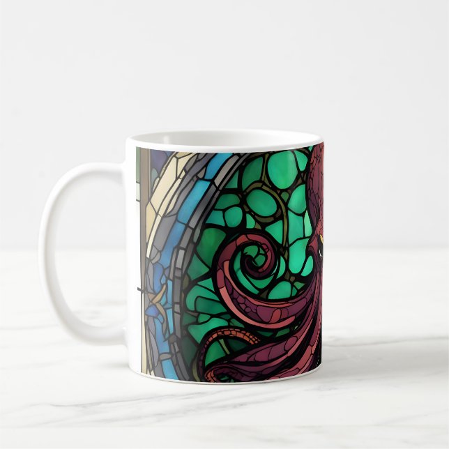 Cthulhu Stained Glass Coffee Mug (Left)