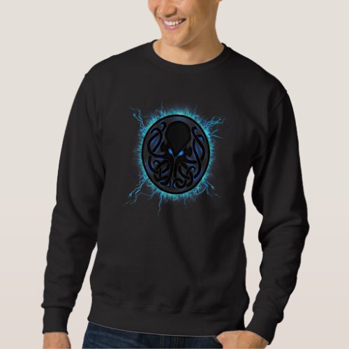 Cthulhu Steampunk Kraken Blue Flames Sweatshirt