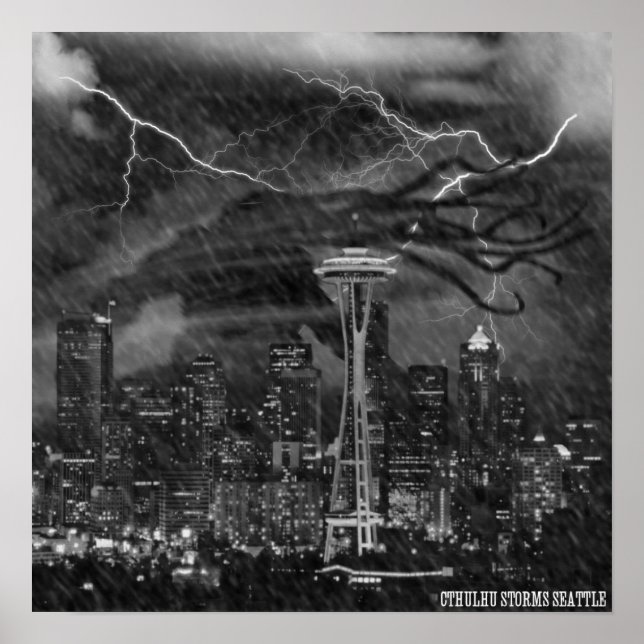 Cthulhu Storms Seattle Poster (Front)