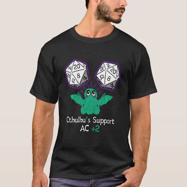 Cthulhu Support Cute And Funny Rpg Campaign For He T-Shirt (Front)