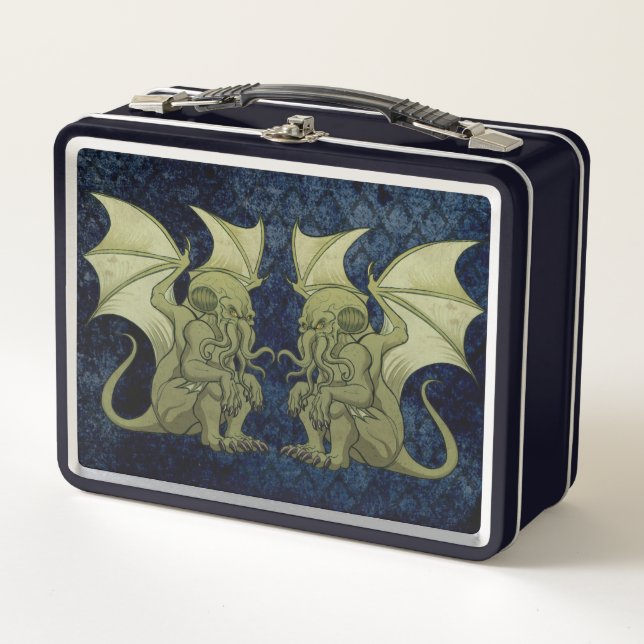 Cthulhu Twins Tin Metal Lunch Box (Front)