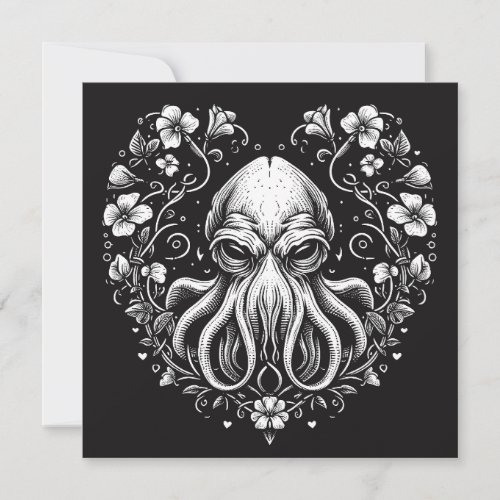 Cthulhu Valentine Lovecraft Horror Heart Shaped Card