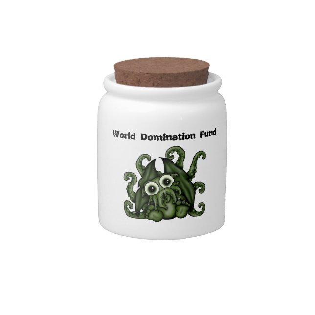 Cthulhu world domination fund savings jar (Front)