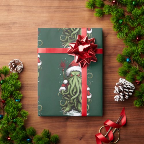 Cthulhus Yuletide Reign A Terrifying Christmas Wrapping Paper