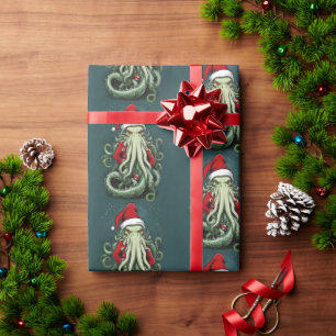 Cthulhu's Yuletide Reign: A Terrifying Christmas Wrapping Paper