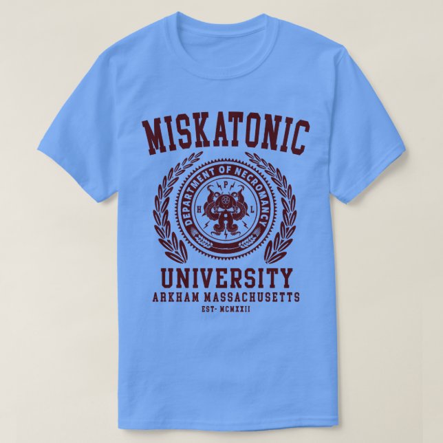 CTHULU AND LOVECRAFT MISKATONIC UNIVERSITY T-Shirt (Design Front)
