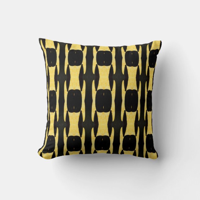 CTP - 011 - Yellow and Black Throw Pillow (Front)