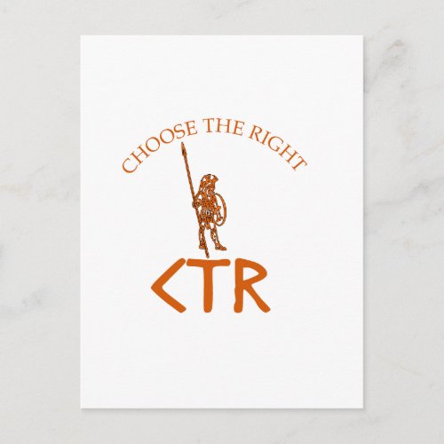 CTR CHOOSE THE RIGHT LDS BYU POSTCARD