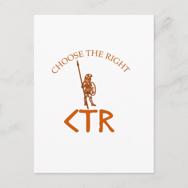 CTR CHOOSE THE RIGHT LDS BYU POSTCARD (Front)