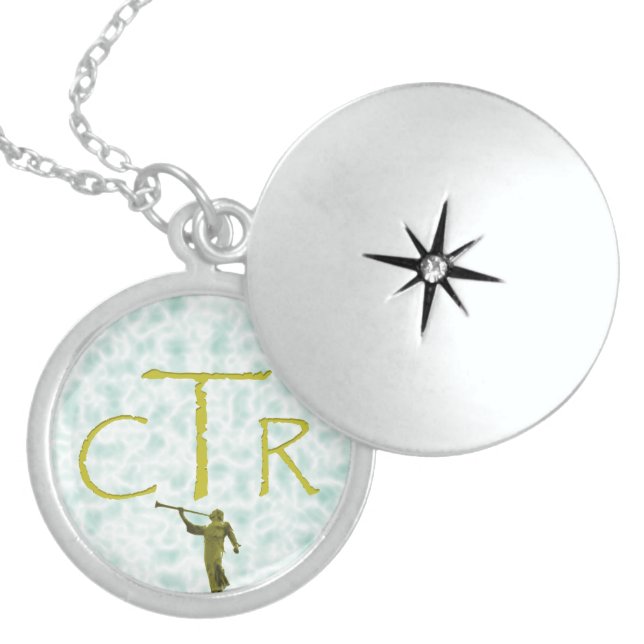 CTR with angel Moroni Locket Necklace (Front)