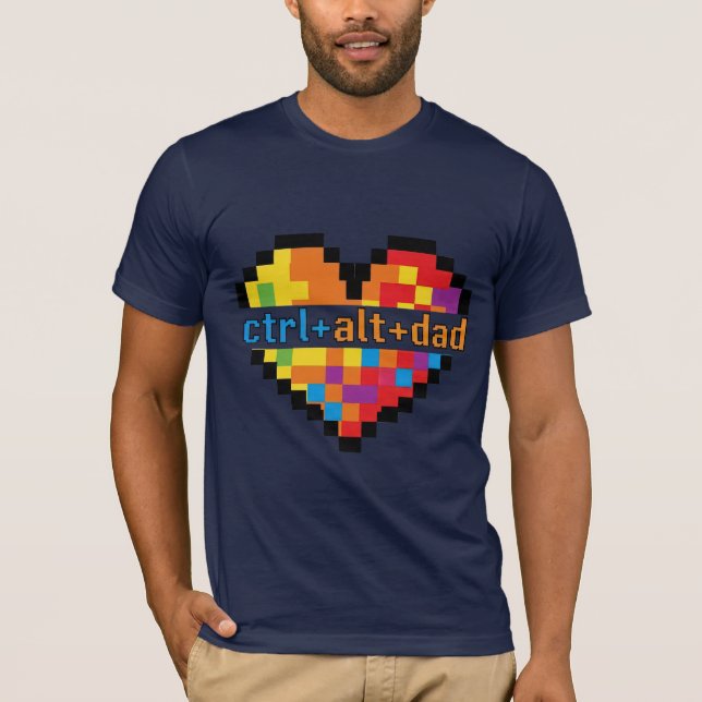 ctrl + alt + dad Geek Dad T-Shirt (Front)