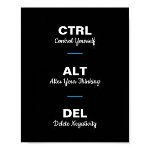 Ctrl Alt Del Motivational Sayings Quote Poster
