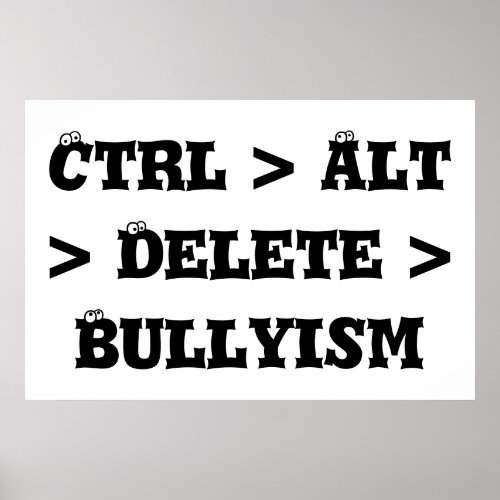 Ctrl  Alt  Delete  Bullyism _ Anti Bully Poster