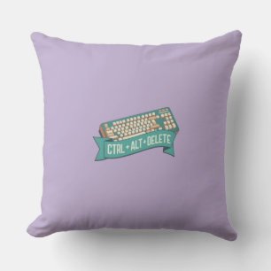 CTRL+ALT+DELETE Computer Tech Humor Throw Pillow
