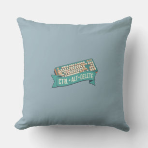 CTRL+ALT+DELETE Computer Tech Humor Throw Pillow