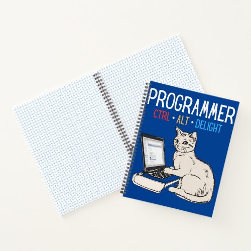 Ctrl  Alt  Delight Cat Coder Notebook