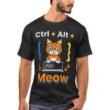 Ctrl Alt Meow Programmer Cat Coding Geek T-Shirt