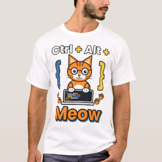 Ctrl Alt Meow Programmer Cat Coding T-Shirt