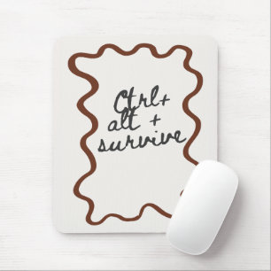 'Ctrl + Alt + Survive' Funny Coworker Gift Mouse Pad