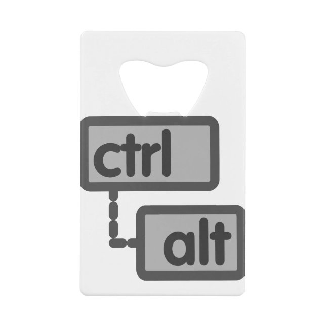Ctrl and Alt Button Credit Card Bottle Opener (Front)