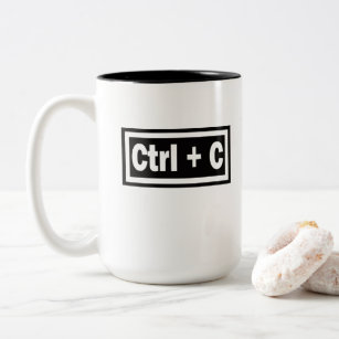 Ctrl + C Copy Function Match With Ctrl + V Paste  Two-Tone Coffee Mug