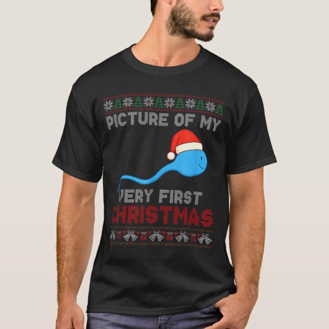 Cture Of My Very First Christmas Joke Funny Xmas  T-Shirt (Front)