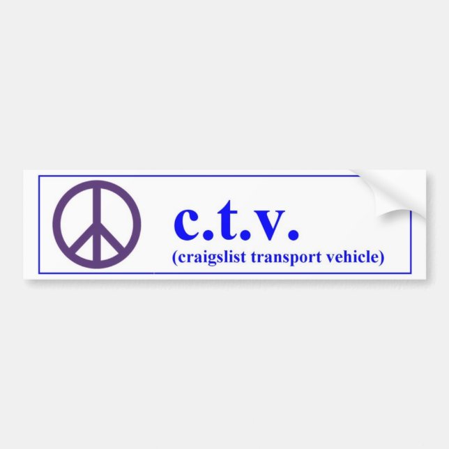 CTV craigslist transport vehicle Bumper Sticker (Front)