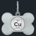 Cu - Copper Pet Tag<br><div class="desc">The element Cu - Copper from the periodic table. Great to use as just a single element, but even better to combine multiple products to create words. Be it with shirts as a team or with stickers/decorative items at home. Background colour can be changed. Most products also allow you to...</div>