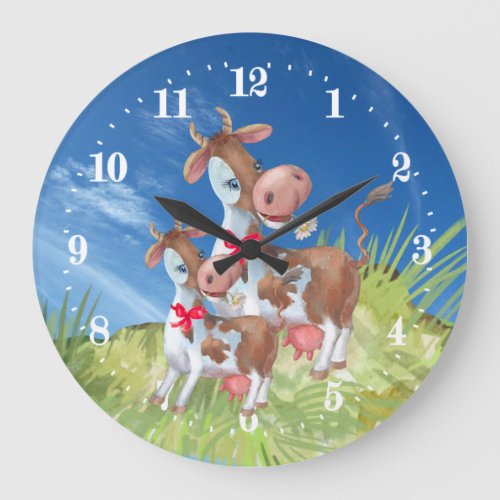 CU Country cow lovers Large Clock