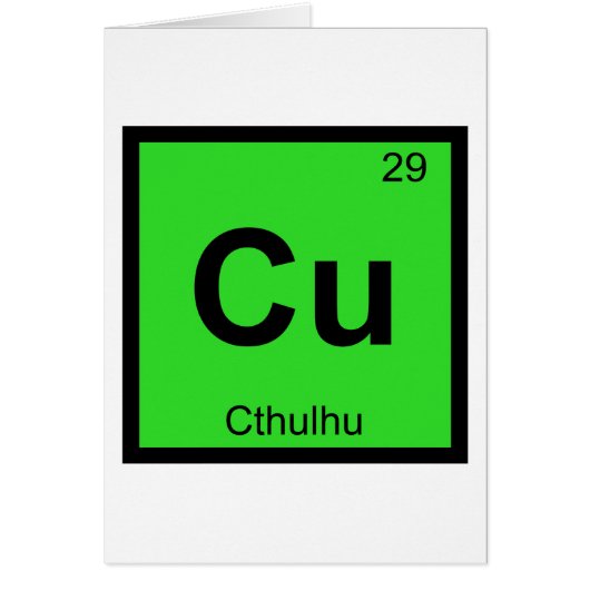 Cu - Cthulhu Chemistry Periodic Table Symbol Cards (Front)