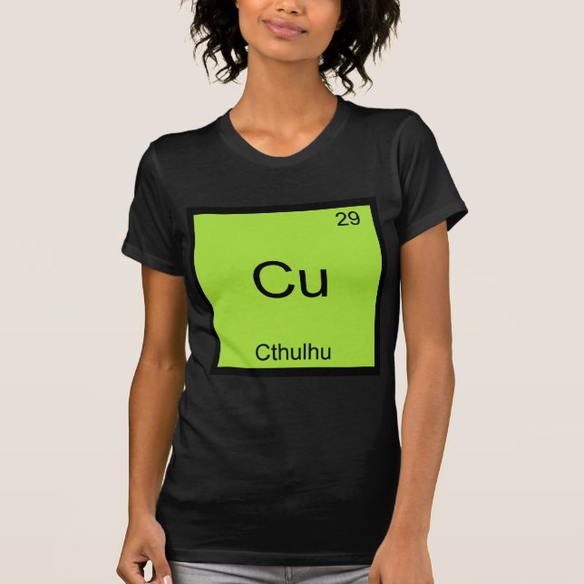 Cu - Cthulhu Funny Chemistry Element Symbol Tee (Front)