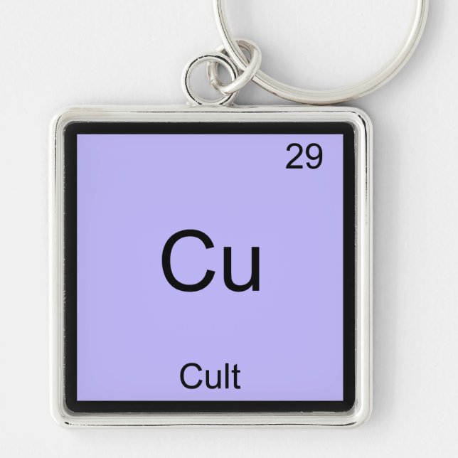 Cu - Cult Funny Chemistry Element Symbol T-Shirt Keychain (Front)