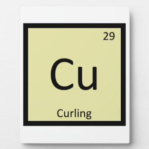 Cu - Curling Sports Chemistry Periodic Table Plaque