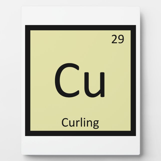 Cu - Curling Sports Chemistry Periodic Table Plaque (Front)